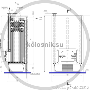 Чертеж колосникового котла 150 кВт